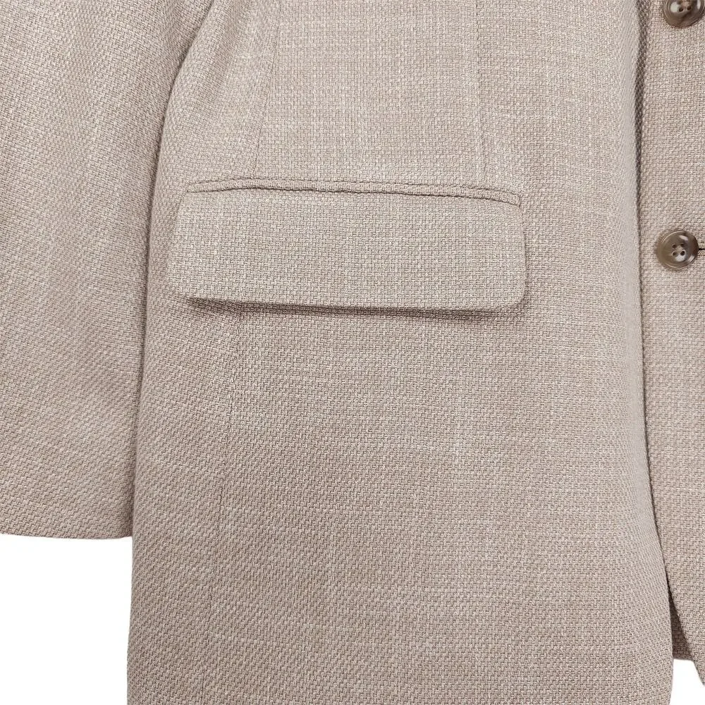 Tommy Hilfiger Mens Modern Fit Sport Coat 40R Tan Solid Stretch Basketweave NWT